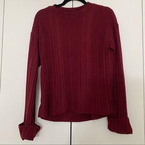 ❤️‍🔥Red Crew Neck Knit Sweater